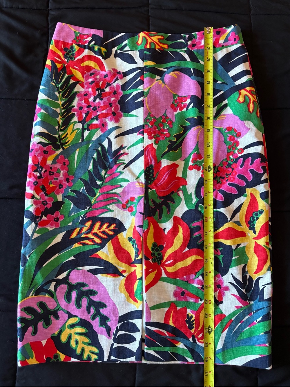 J. Crew Tropical Floral Pencil Skirt - Pink, Green, Yellow, Red, Navy - Picture 7 of 8